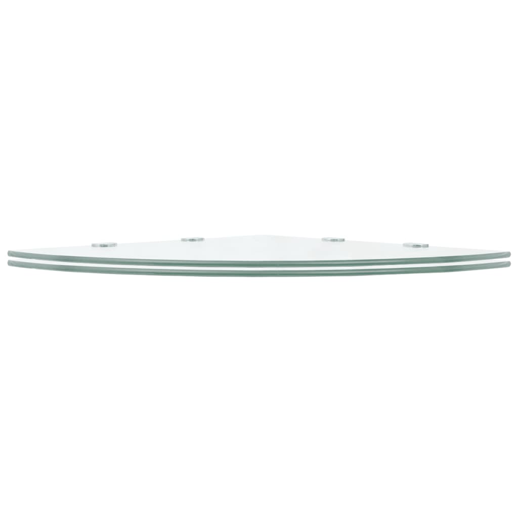 Eckregale 2 Stk. mit Verchromten Halterungen Glas Transparent