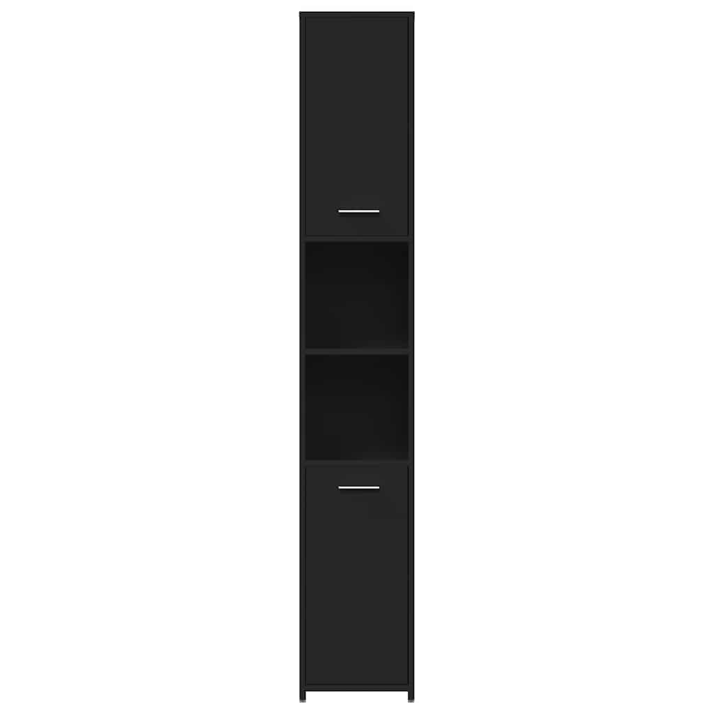 Badezimmerschrank Schwarz 30x30x183,5 cm Holzwerkstoff