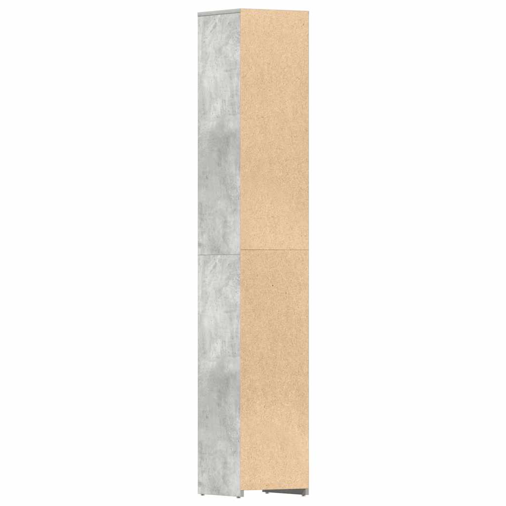 Badezimmerschrank Betongrau 30x30x183,5 cm Holzwerkstoff