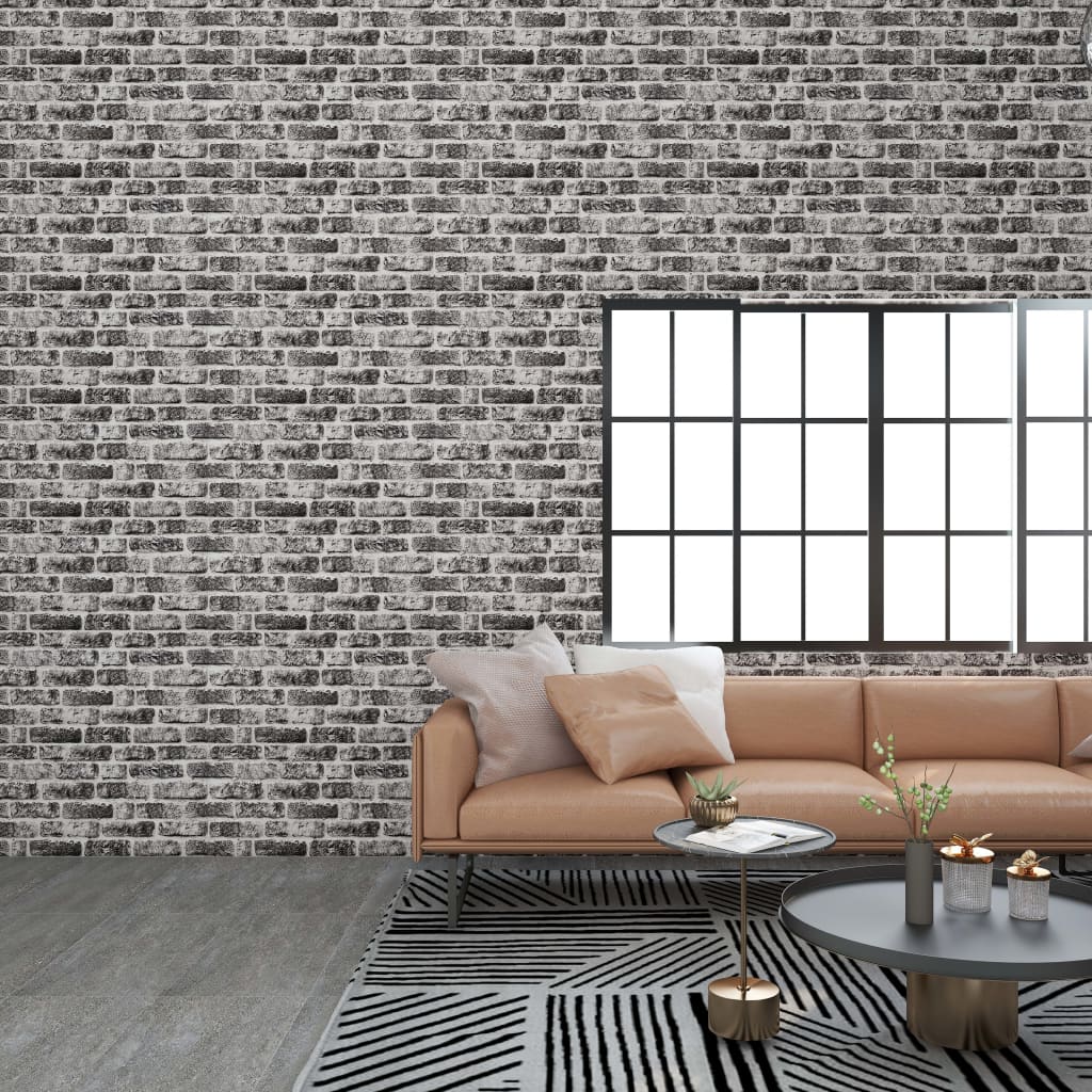 3D-Wandpaneele 11 Stk. Dunkelgrau Backstein-Optik EPS