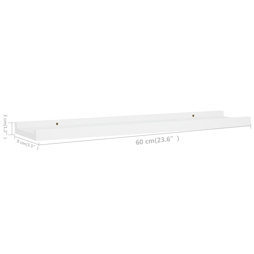 Bilderleisten 2 Stk. Weiß 60x9x3 cm MDF