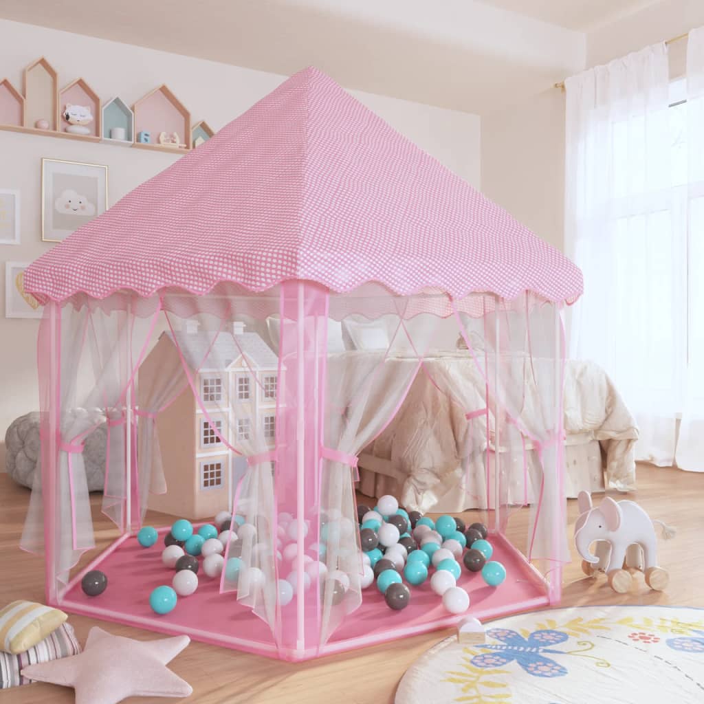 Prinzessin-Spielzelt mit 250 Bällen Rosa 133x140 cm