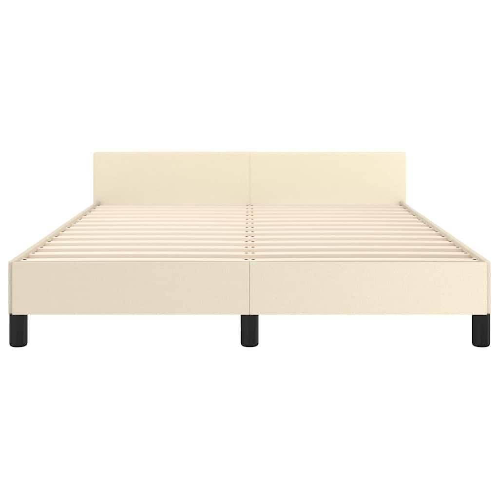 Bettgestell mit Kopfteil ohne Matratze Creme 140x200 cm