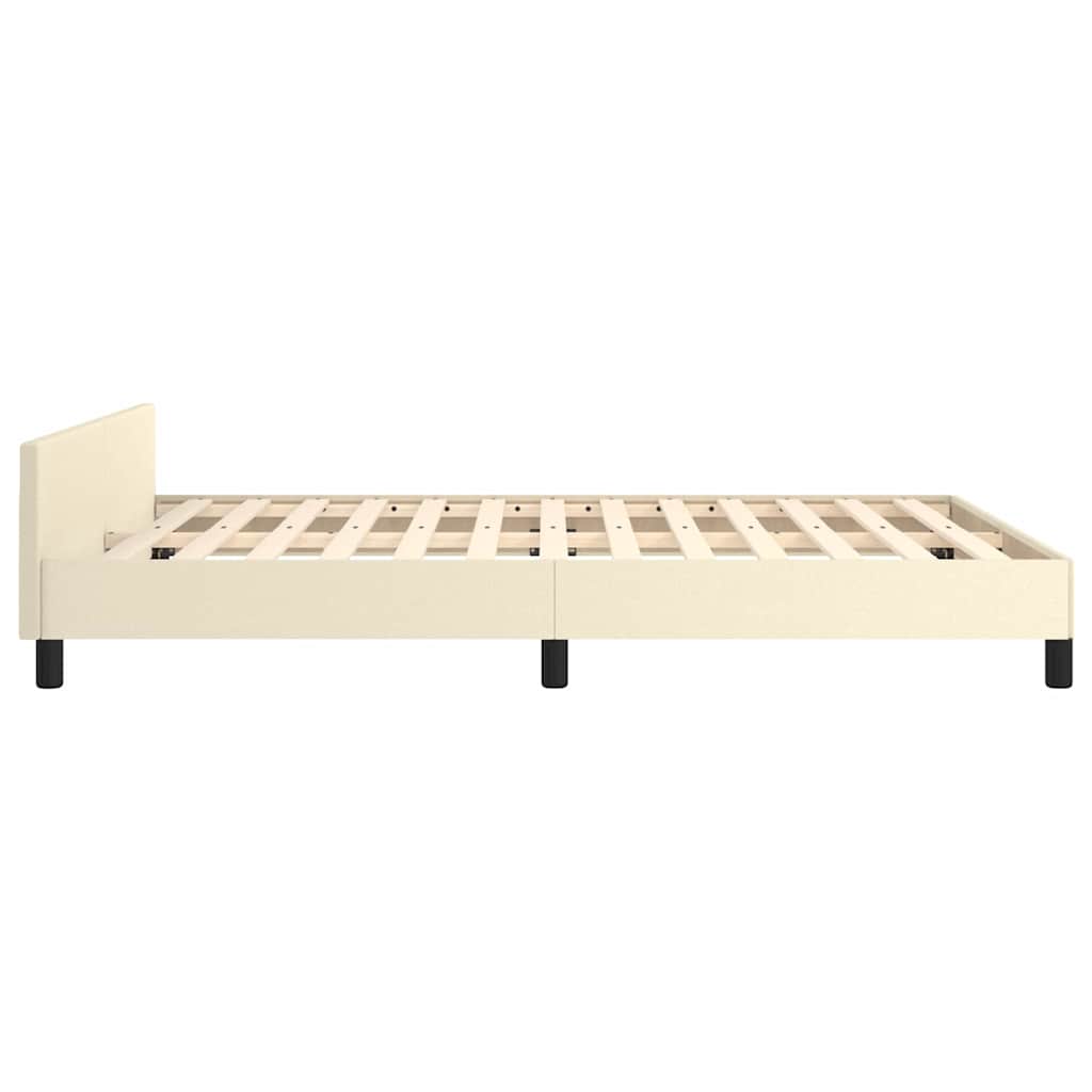 Bettgestell mit Kopfteil ohne Matratze Creme 140x200 cm