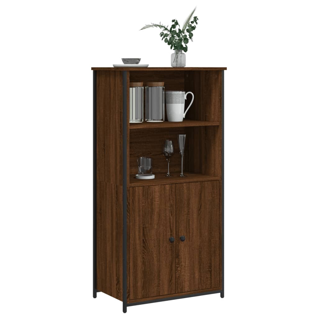Highboard Braun Eichen-Optik 62x36x121,5 cm Holzwerkstoff