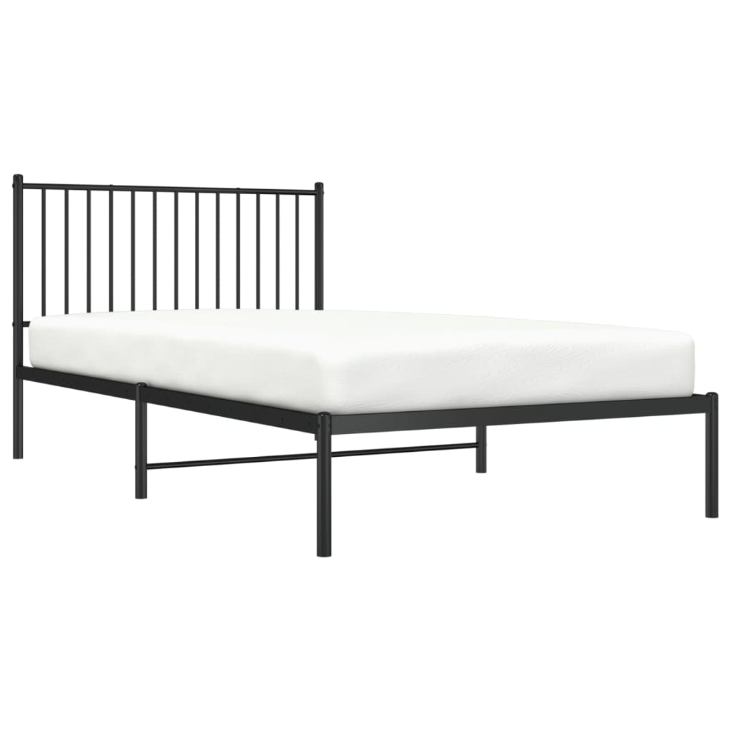 Bettgestell mit Kopfteil Metall Schwarz 107x203 cm