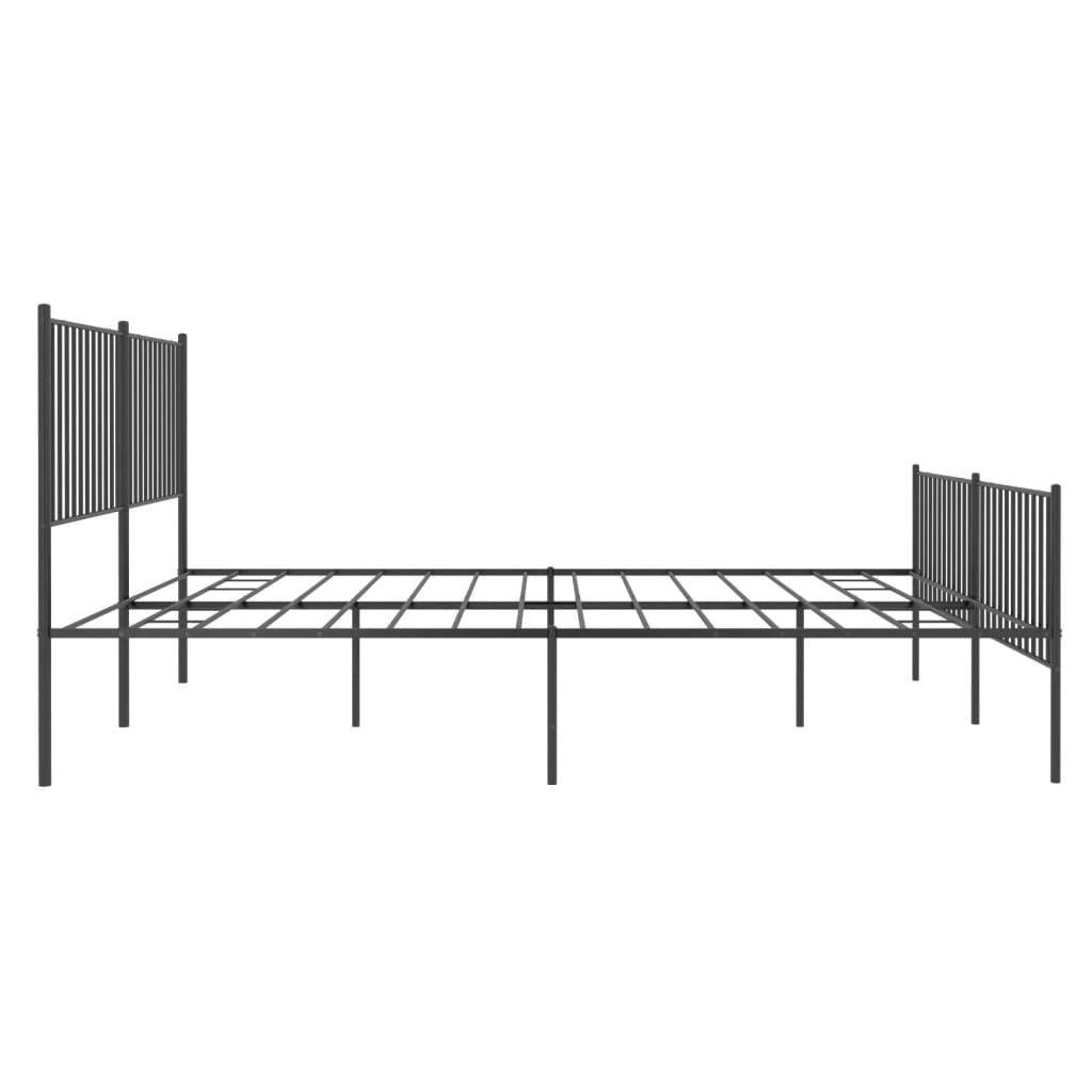 Metallbett ohne Matratze mit Fußteil Schwarz 180x200 cm