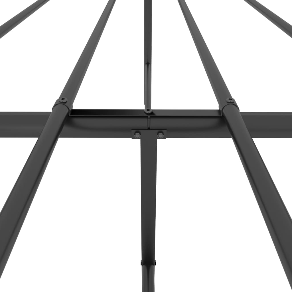 Metallbett ohne Matratze mit Fußteil Schwarz 180x200 cm