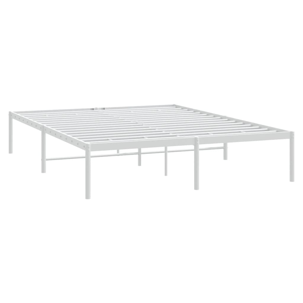 Bettgestell Metall Weiß 160x200 cm