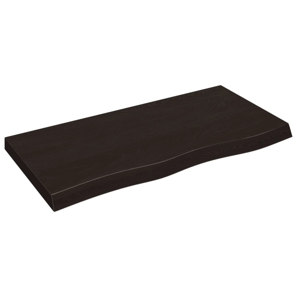 Waschtischplatte Dunkelbraun 100x50x(2-6)cm Massivholz