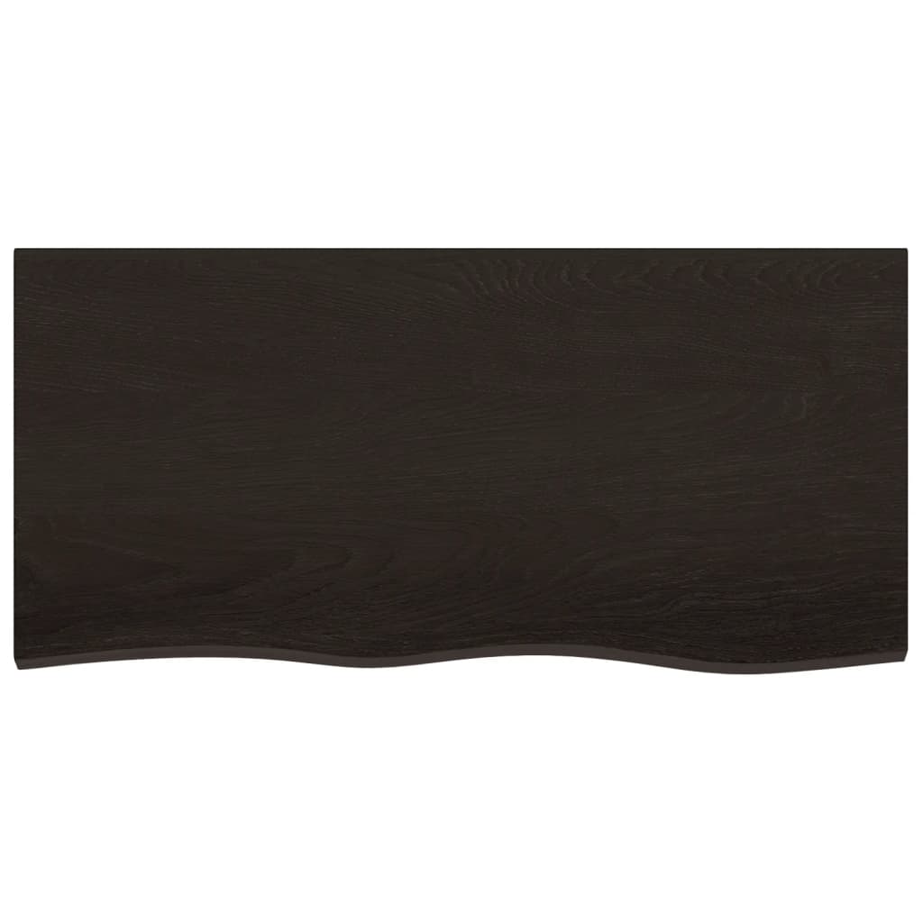Waschtischplatte Dunkelbraun 100x50x(2-6)cm Massivholz