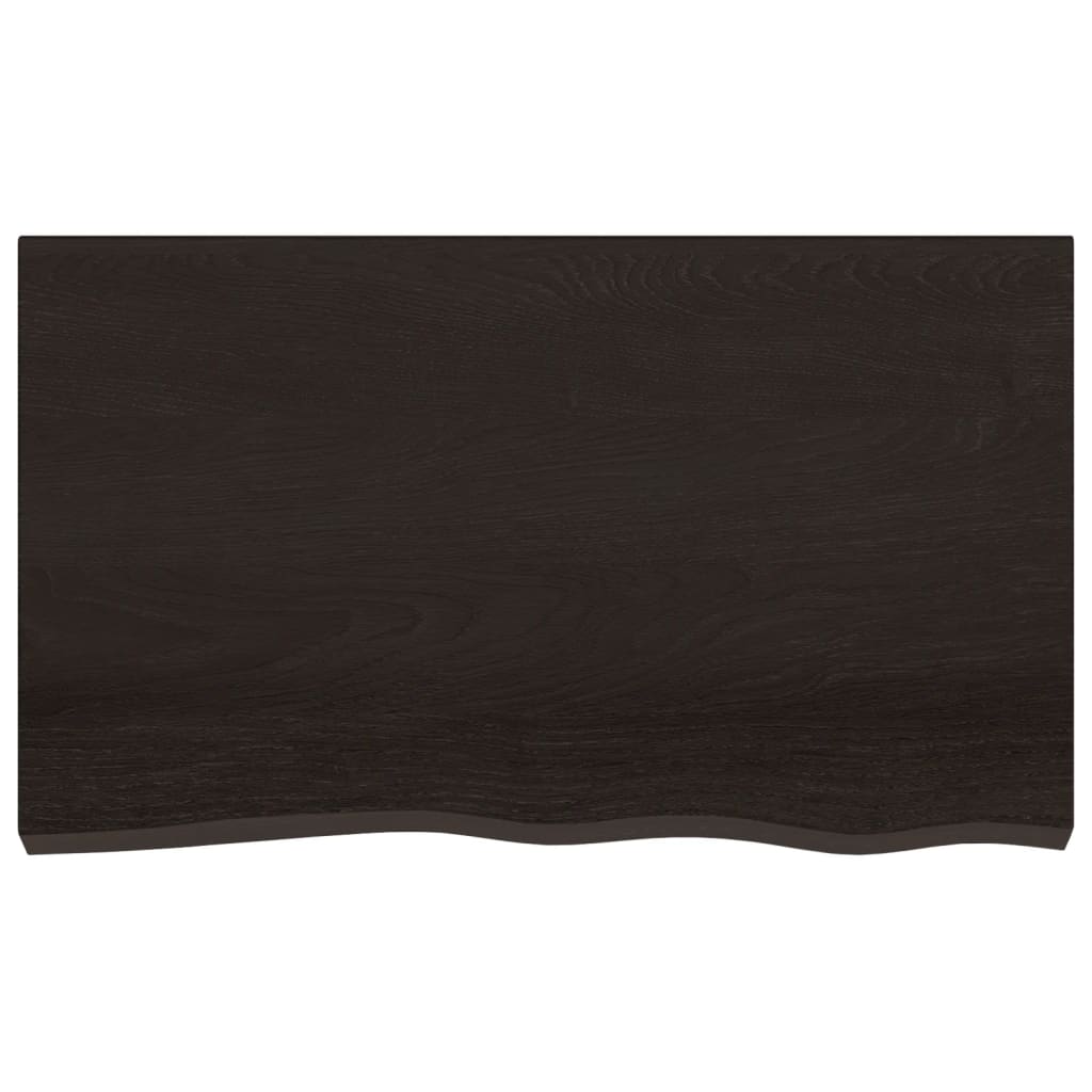 Waschtischplatte Dunkelbraun 100x60x2 cm Massivholz Behandelt