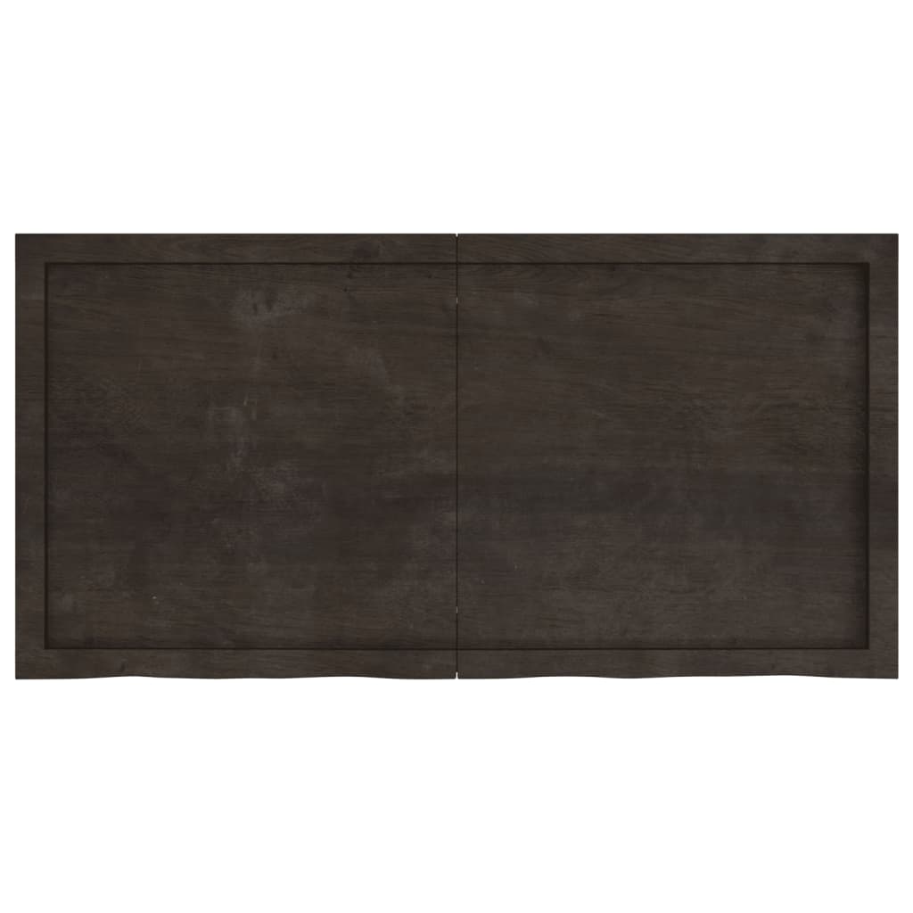 Waschtischplatte Dunkelbraun 120x60x(2-4)cm Massivholz