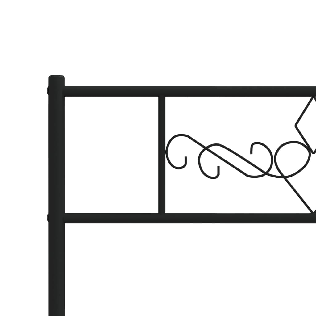 Bettgestell mit Kopf- und Fußteil Metall Schwarz 90x200 cm