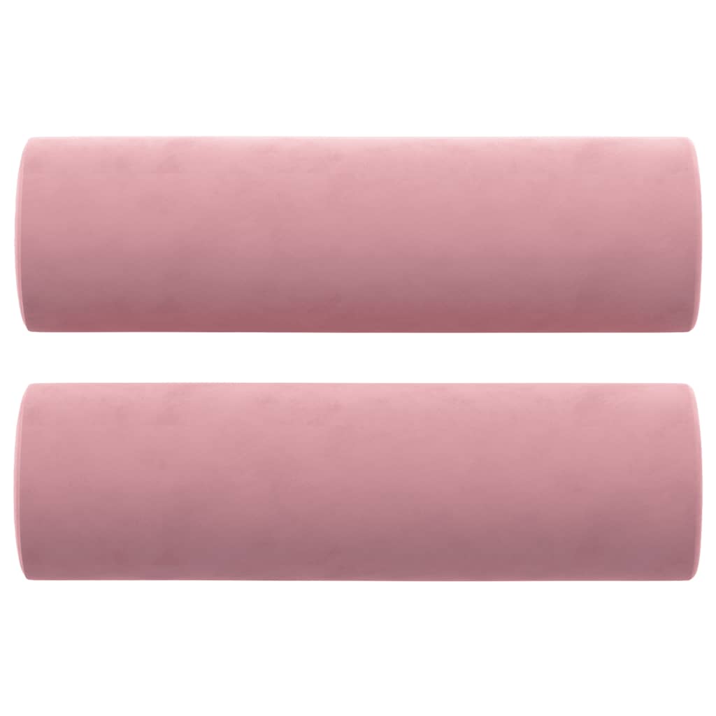 2-Sitzer-Sofa mit Zierkissen Rosa 120 cm Samt
