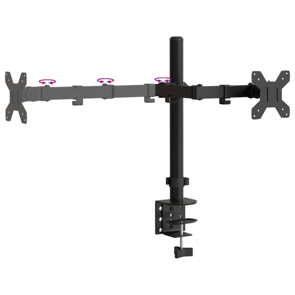 Tischhalterung für 2 Monitore Schwarz Stahl VESA 75/100 mm