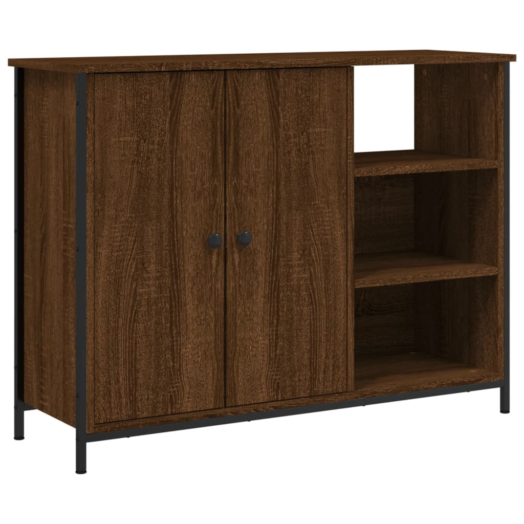 Sideboard Braun Eichen-Optik 100x33x75 cm Holzwerkstoff