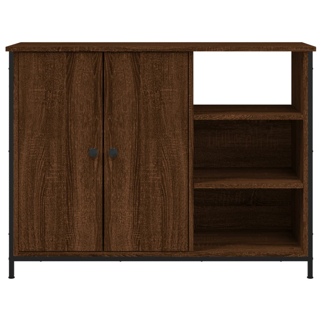 Sideboard Braun Eichen-Optik 100x33x75 cm Holzwerkstoff