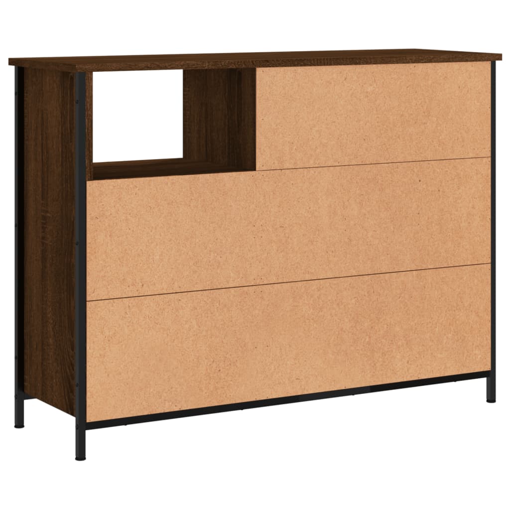 Sideboard Braun Eichen-Optik 100x33x75 cm Holzwerkstoff