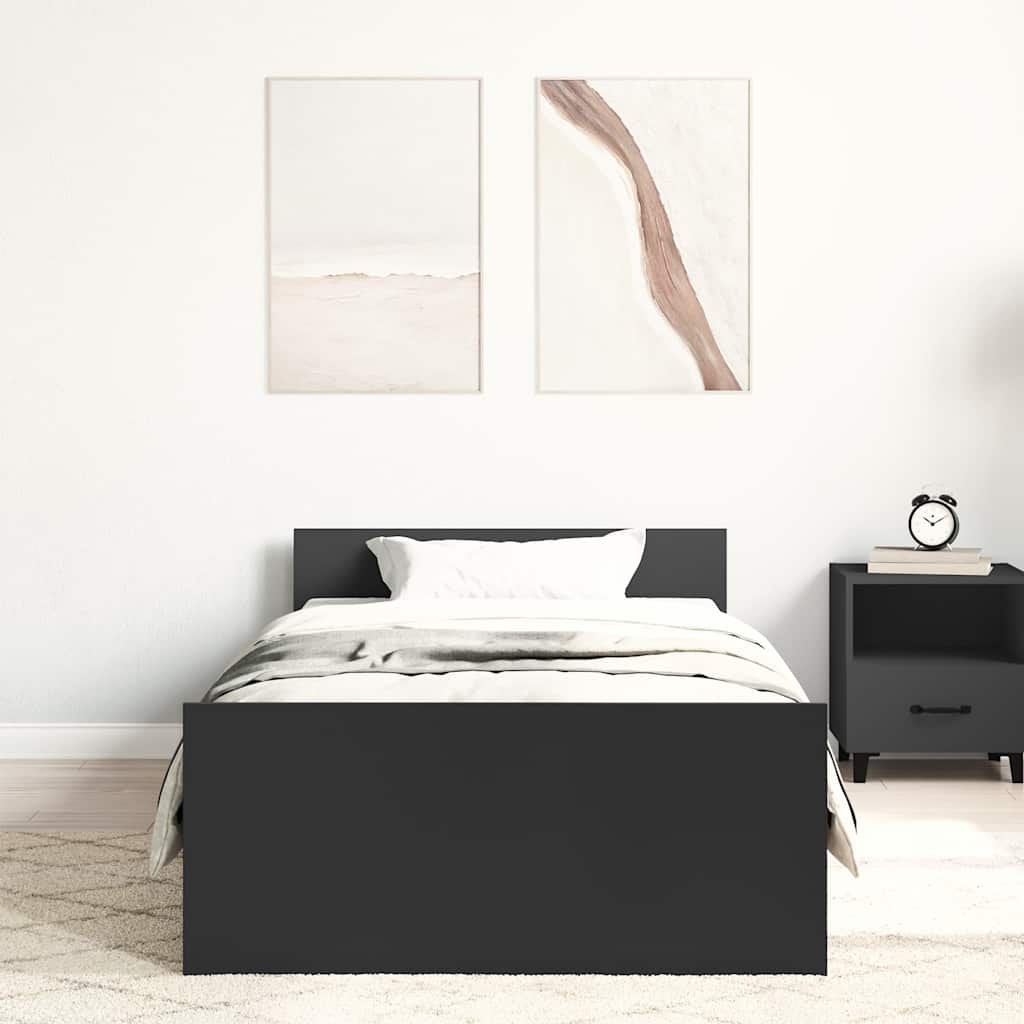 Bettgestell Schwarz 100x200 cm Holzwerkstoff