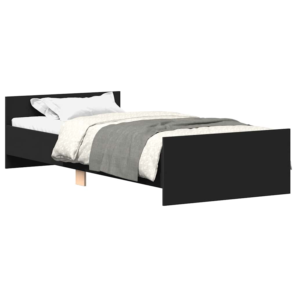 Bettgestell Schwarz 100x200 cm Holzwerkstoff