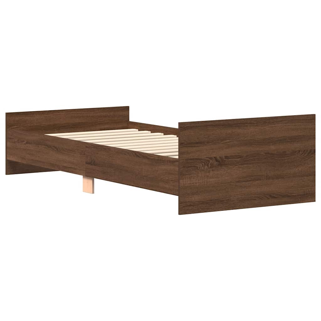 Bettgestell Braun Eichen-Optik 100x200 cm Holzwerkstoff