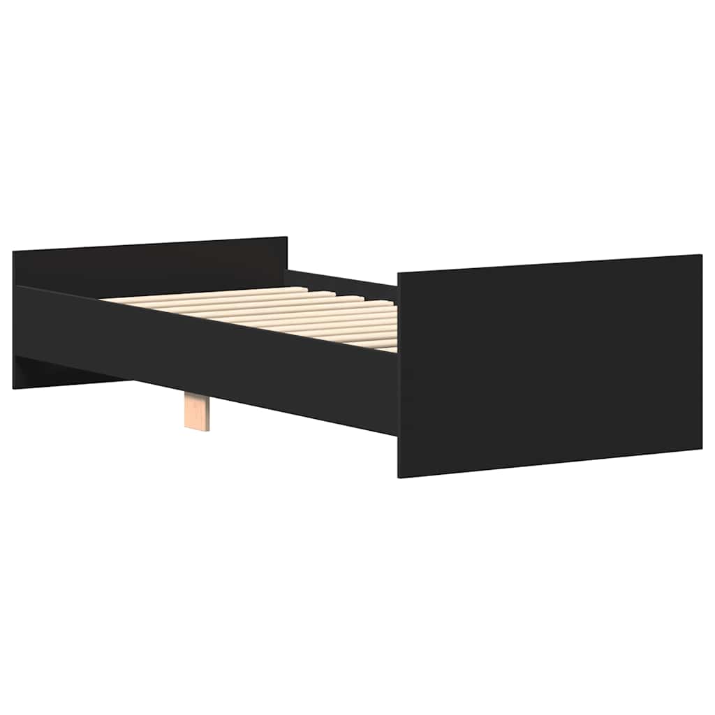Bettgestell Schwarz 90x190 cm Holzwerkstoff