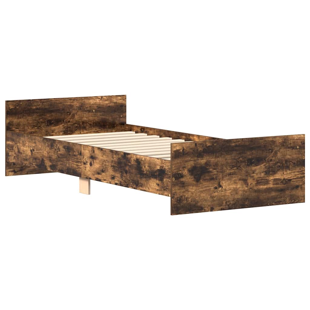 Bettgestell Räuchereiche 90x190 cm Holzwerkstoff