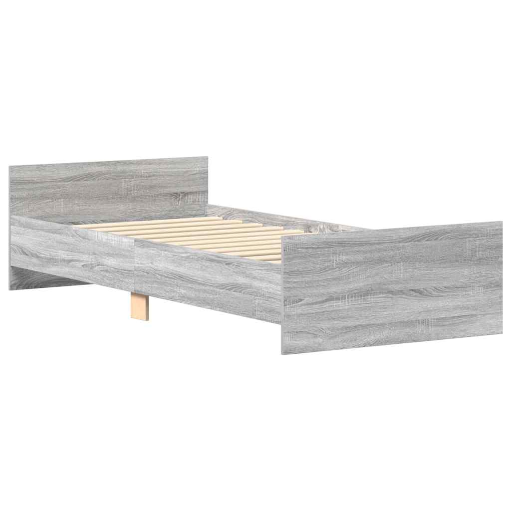 Bettgestell Grau Sonoma 90x190 cm Holzwerkstoff