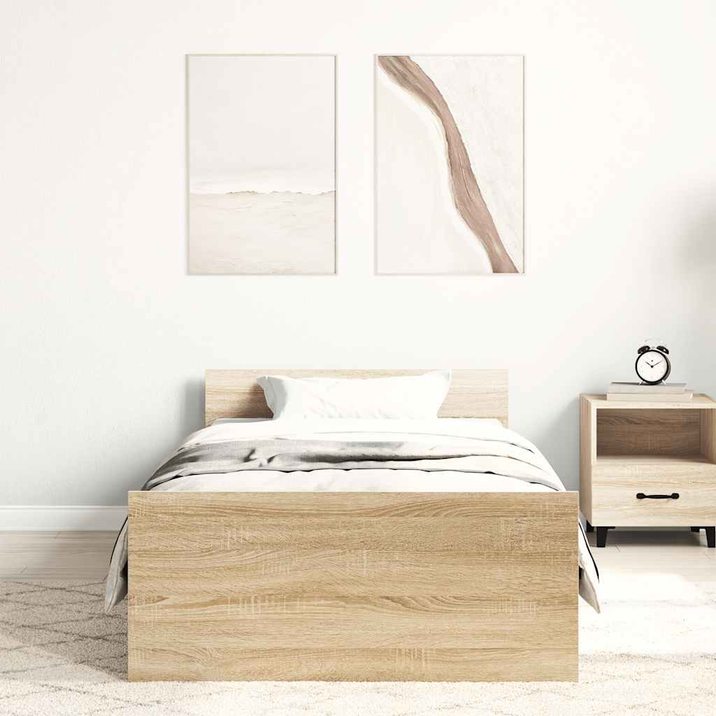 Bettgestell Sonoma-Eiche 75x190 cm Holzwerkstoff