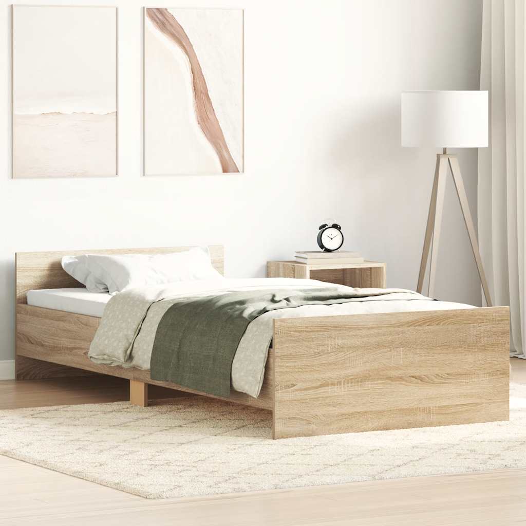 Bettgestell Sonoma-Eiche 75x190 cm Holzwerkstoff