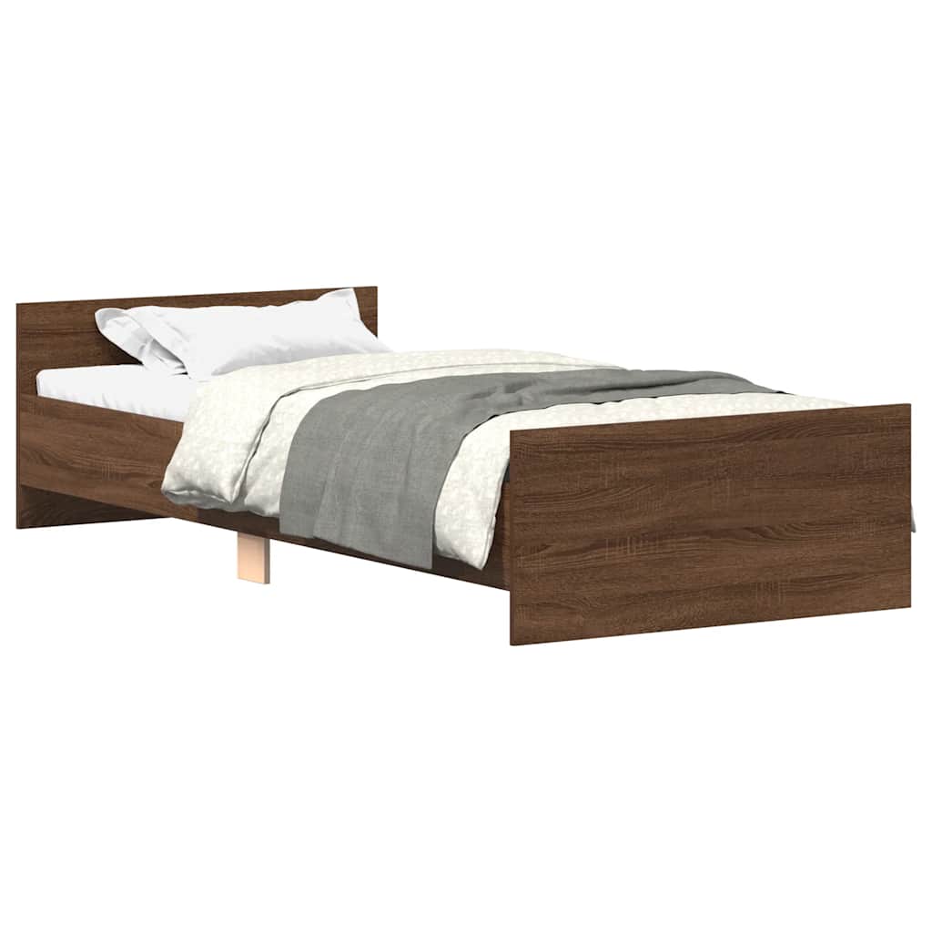 Bettgestell Braun Eichen-Optik 75x190 cm Holzwerkstoff
