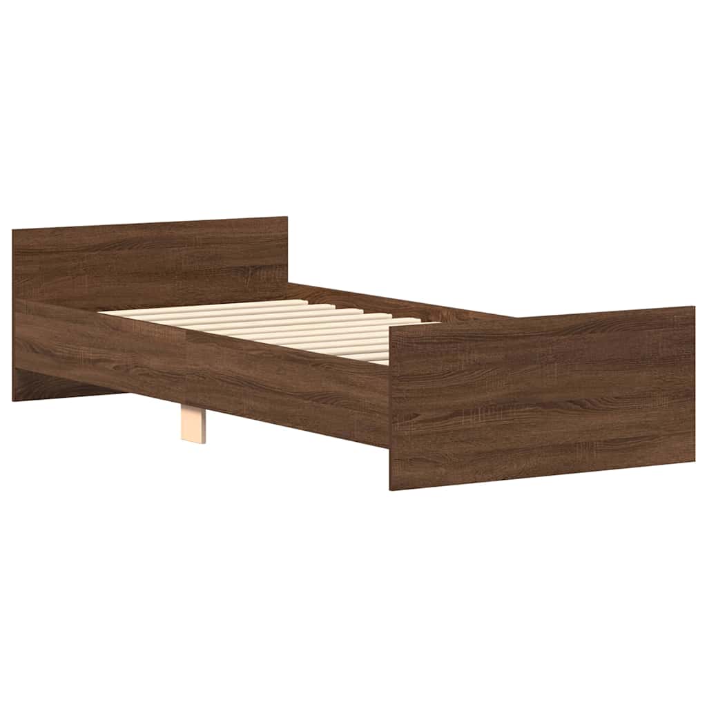 Bettgestell Braun Eichen-Optik 75x190 cm Holzwerkstoff