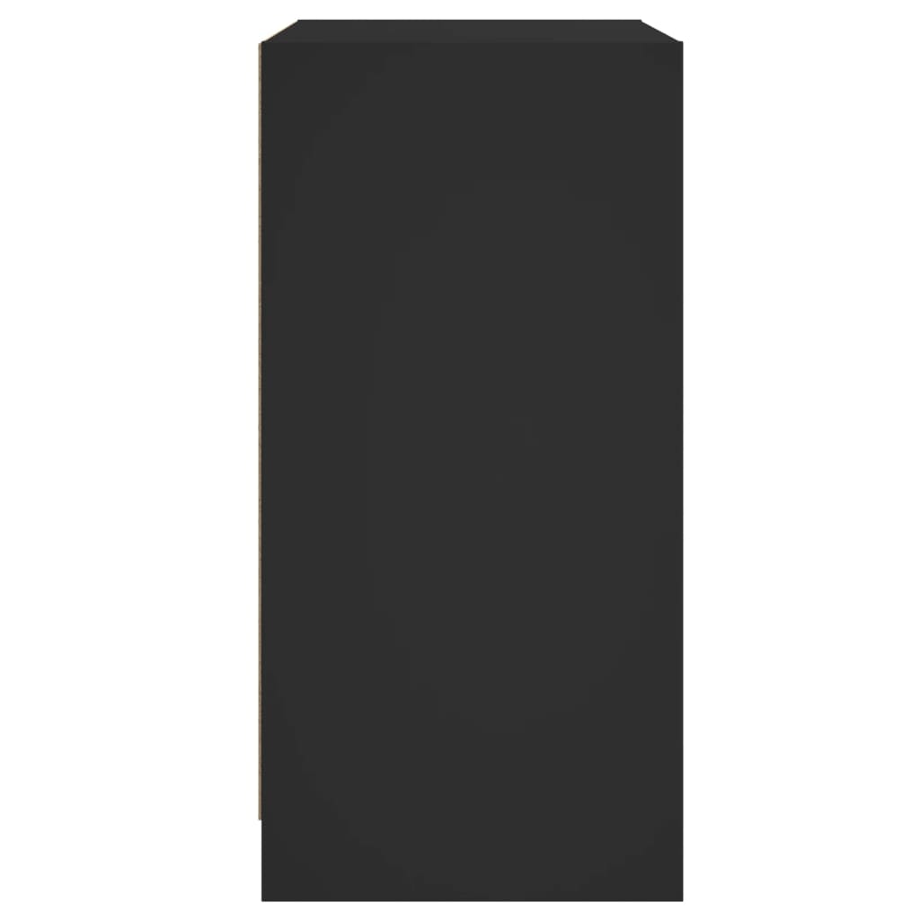 Beistellschrank mit Glastüren Schwarz 68x37x75,5 cm