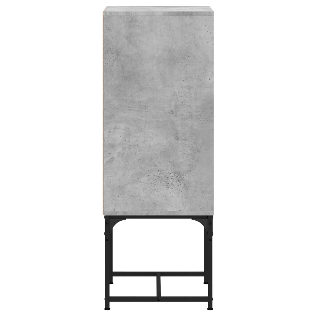 Beistellschrank mit Glastür Betongrau 35x37x100 cm