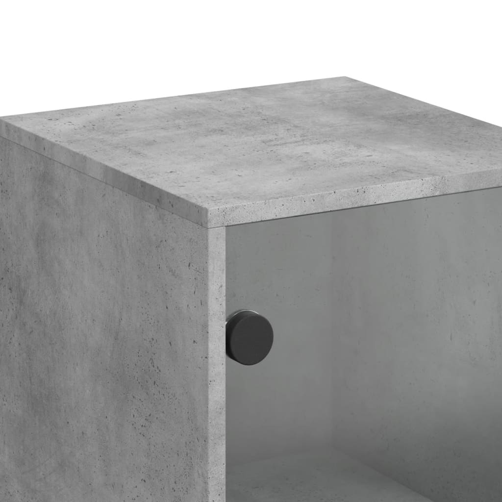 Beistellschrank mit Glastür Betongrau 35x37x100 cm