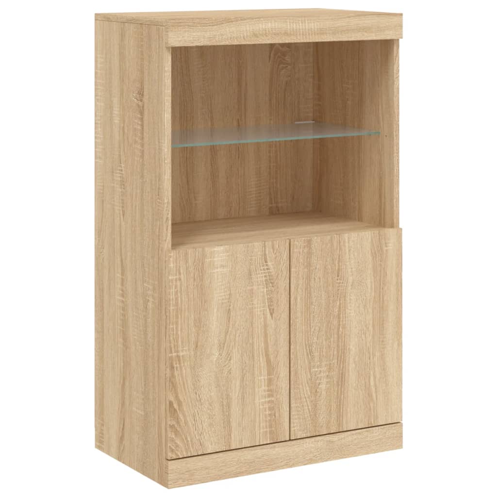 Sideboard mit LED-Leuchten Sonoma-Eiche 60,5x37x100 cm