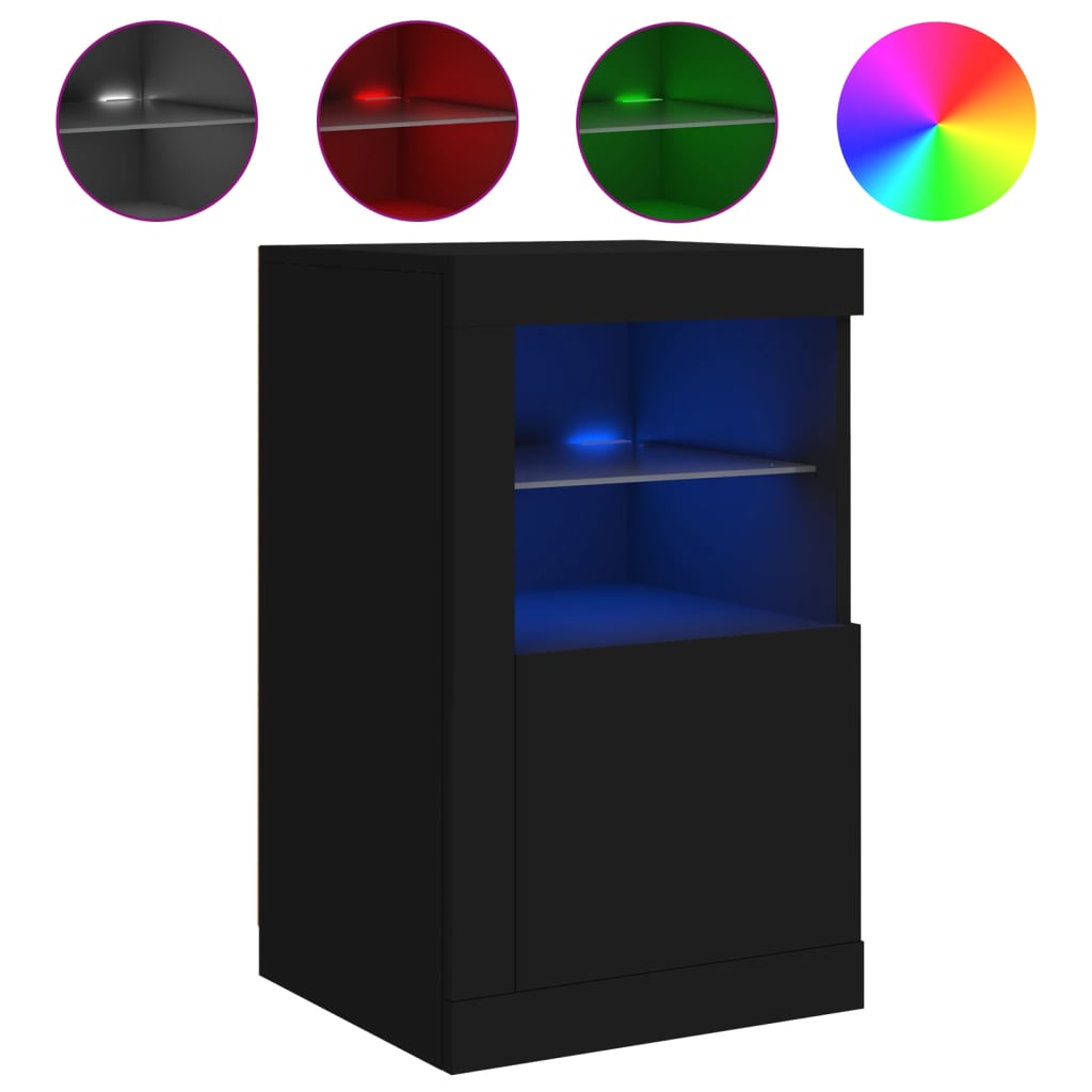 Sideboard mit LED-Leuchten Schwarz 41x37x67 cm