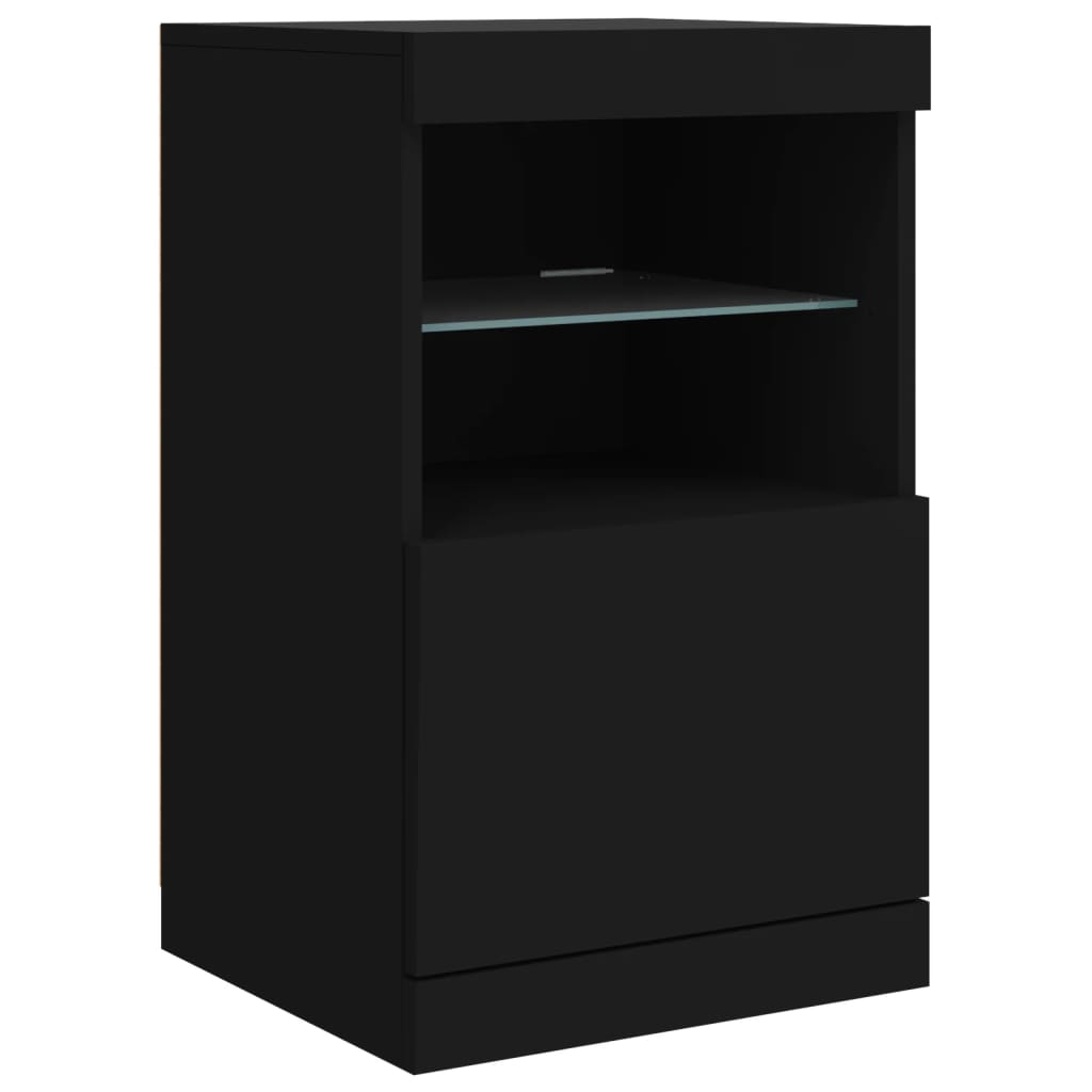 Sideboard mit LED-Leuchten Schwarz 41x37x67 cm
