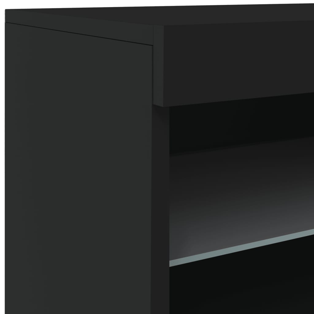 Sideboard mit LED-Leuchten Schwarz 41x37x67 cm