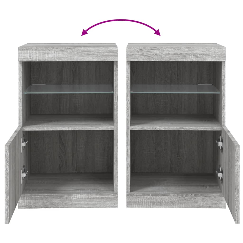 Sideboard mit LED-Leuchten Grau Sonoma 41x37x67 cm