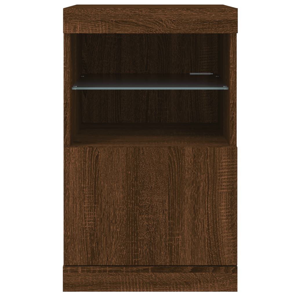 Sideboard mit LED-Leuchten Braun Eichen-Optik 41x37x67 cm
