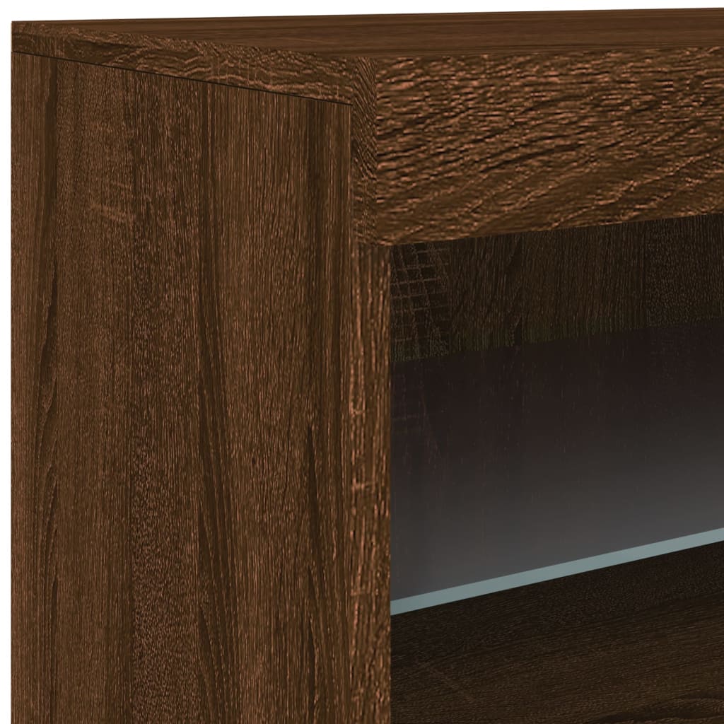 Sideboard mit LED-Leuchten Braun Eichen-Optik 41x37x67 cm