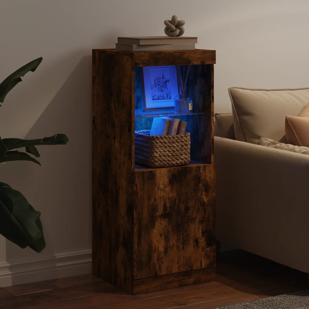 Sideboard mit LED-Leuchten Räuchereiche 41x37x100 cm