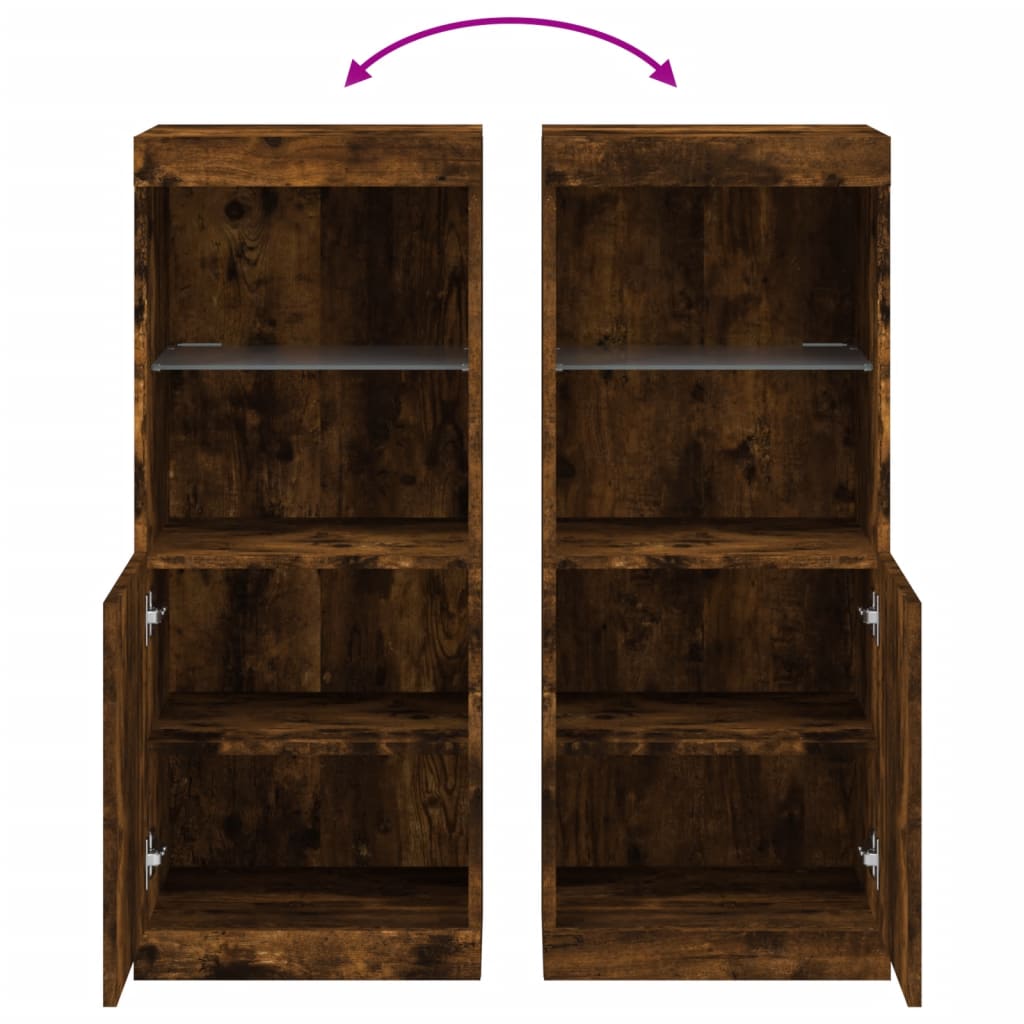Sideboard mit LED-Leuchten Räuchereiche 41x37x100 cm