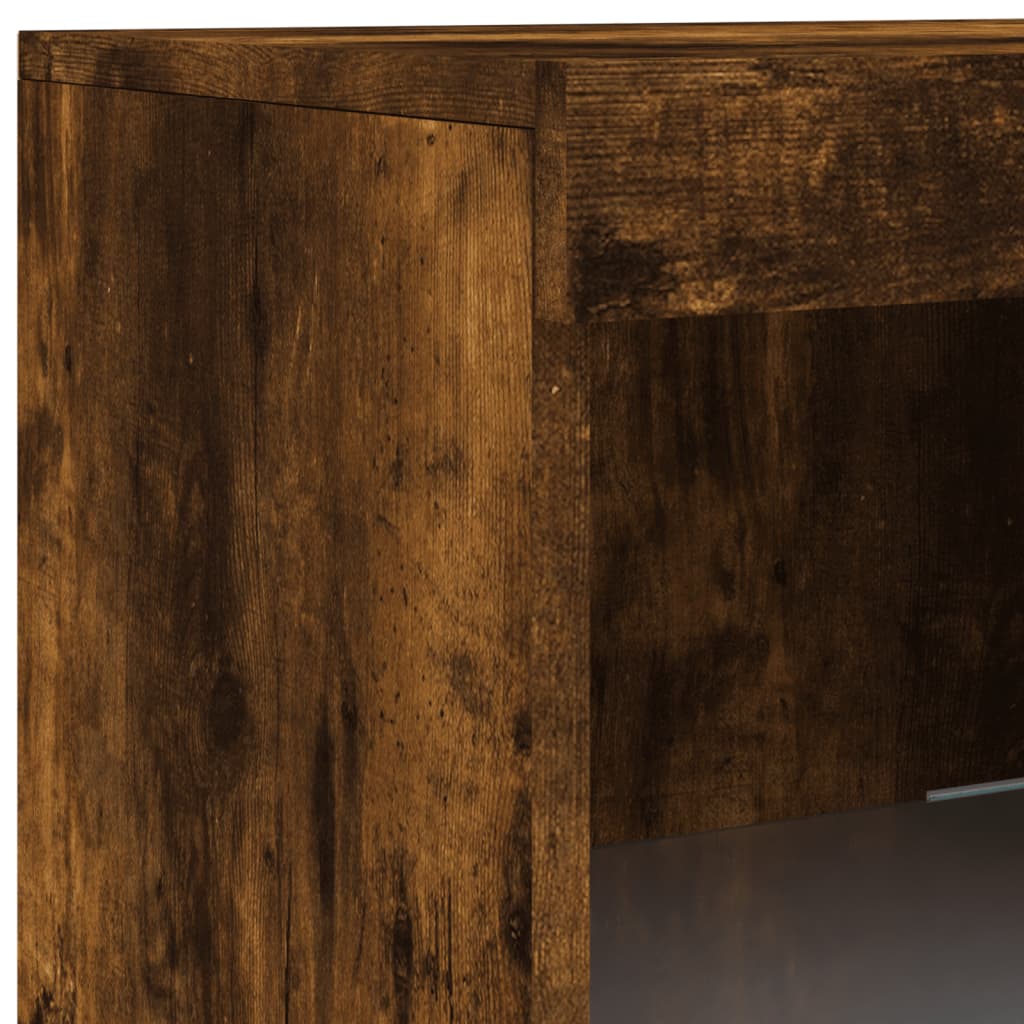 Sideboard mit LED-Leuchten Räuchereiche 41x37x100 cm