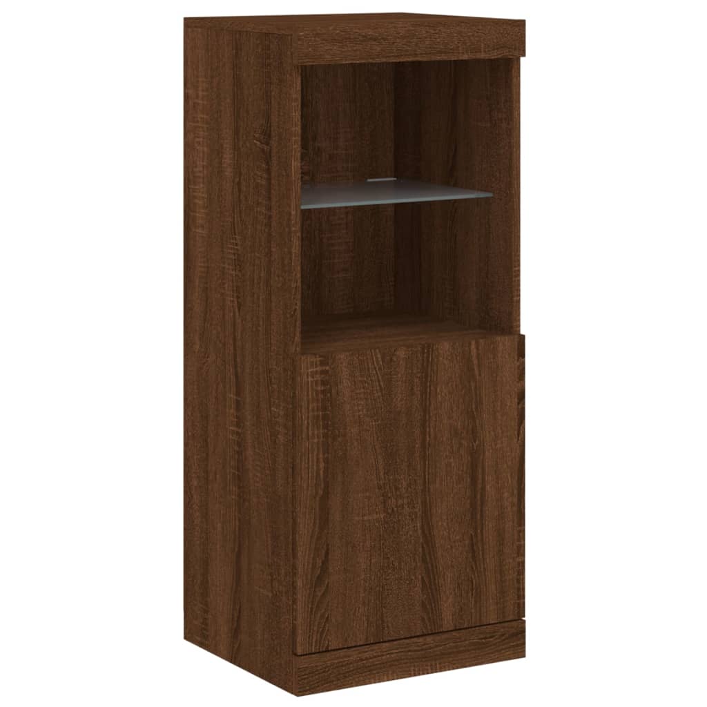Sideboard mit LED-Leuchten Braun Eichen-Optik 41x37x100 cm