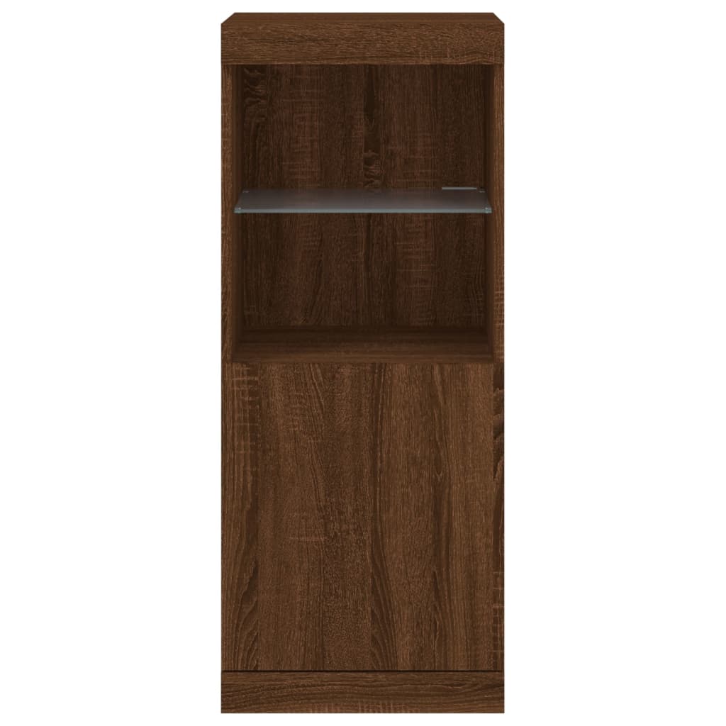 Sideboard mit LED-Leuchten Braun Eichen-Optik 41x37x100 cm