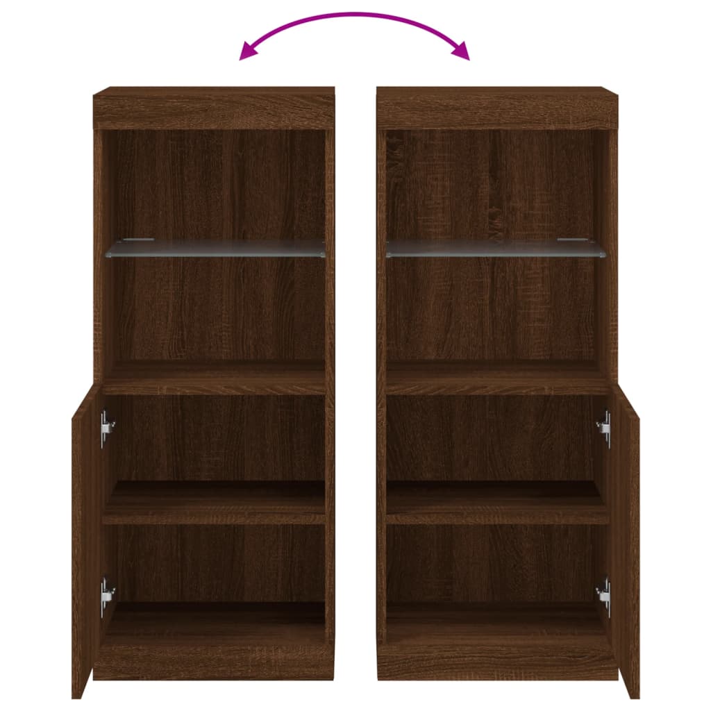 Sideboard mit LED-Leuchten Braun Eichen-Optik 41x37x100 cm