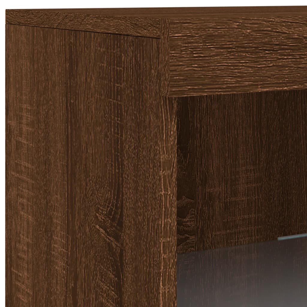 Sideboard mit LED-Leuchten Braun Eichen-Optik 41x37x100 cm